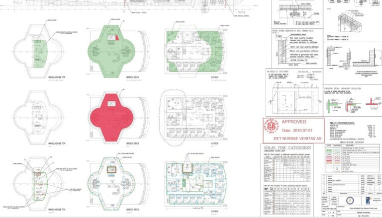 Plano de aislamientos piroresistentes DNV